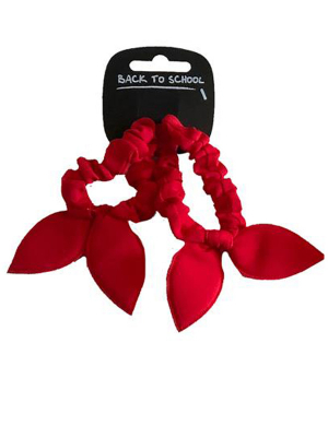 2 Bow (Ear) Scrunchies 2pk - Red